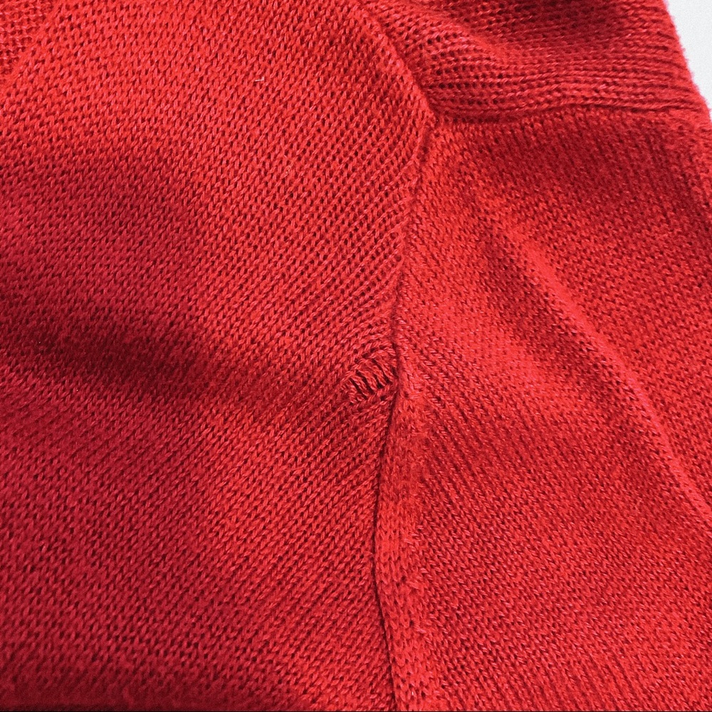 EXPRESS | Long Flowy Waterfall Red Cardigan - Picture 6 of 6